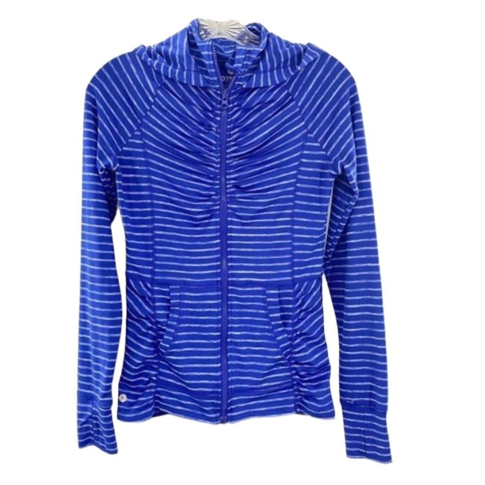 90 DEGREE Blue Striped Zip up Athletic Jacket